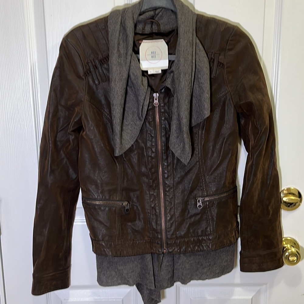 Hei Hei vegan faux leather jacket size small